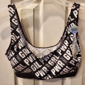 PINK VICTORIA SECRET BLACK & WHITE GRL PWR  BRA